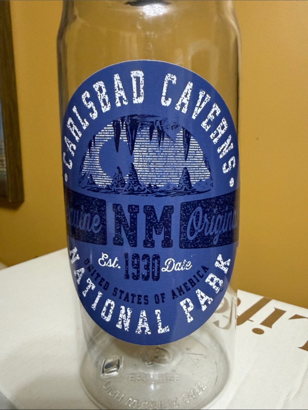 Source Unknown Blue and White Carlsbad Caverns NM National Park Water Bottle - Picture 2 of 8